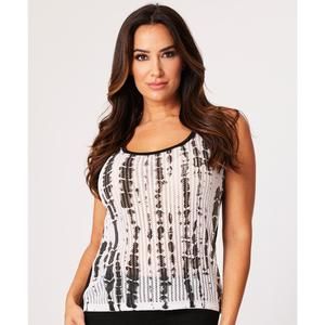 NEW ANGEL APPAREL abstract angel tank in white / black